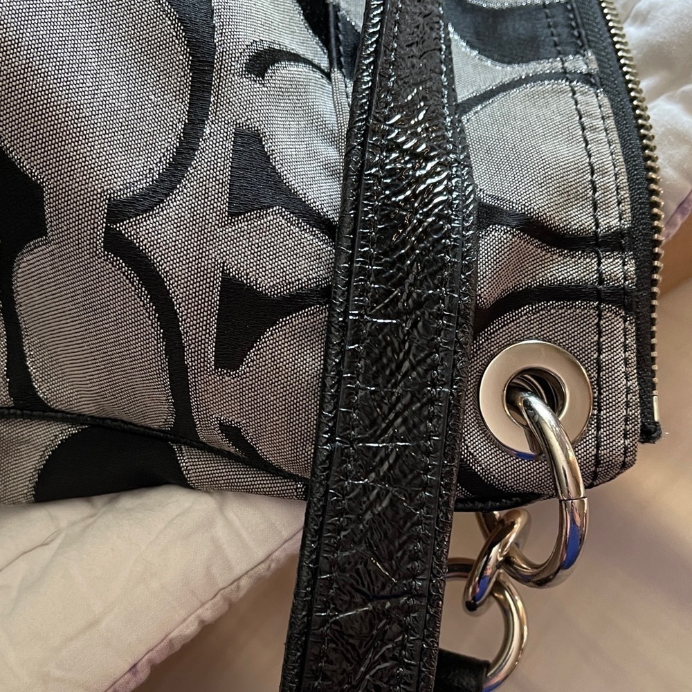 Coach Poppy Black and Gray with Purple Lining Coach Poppy Women's Bag - Picture 2 of 9